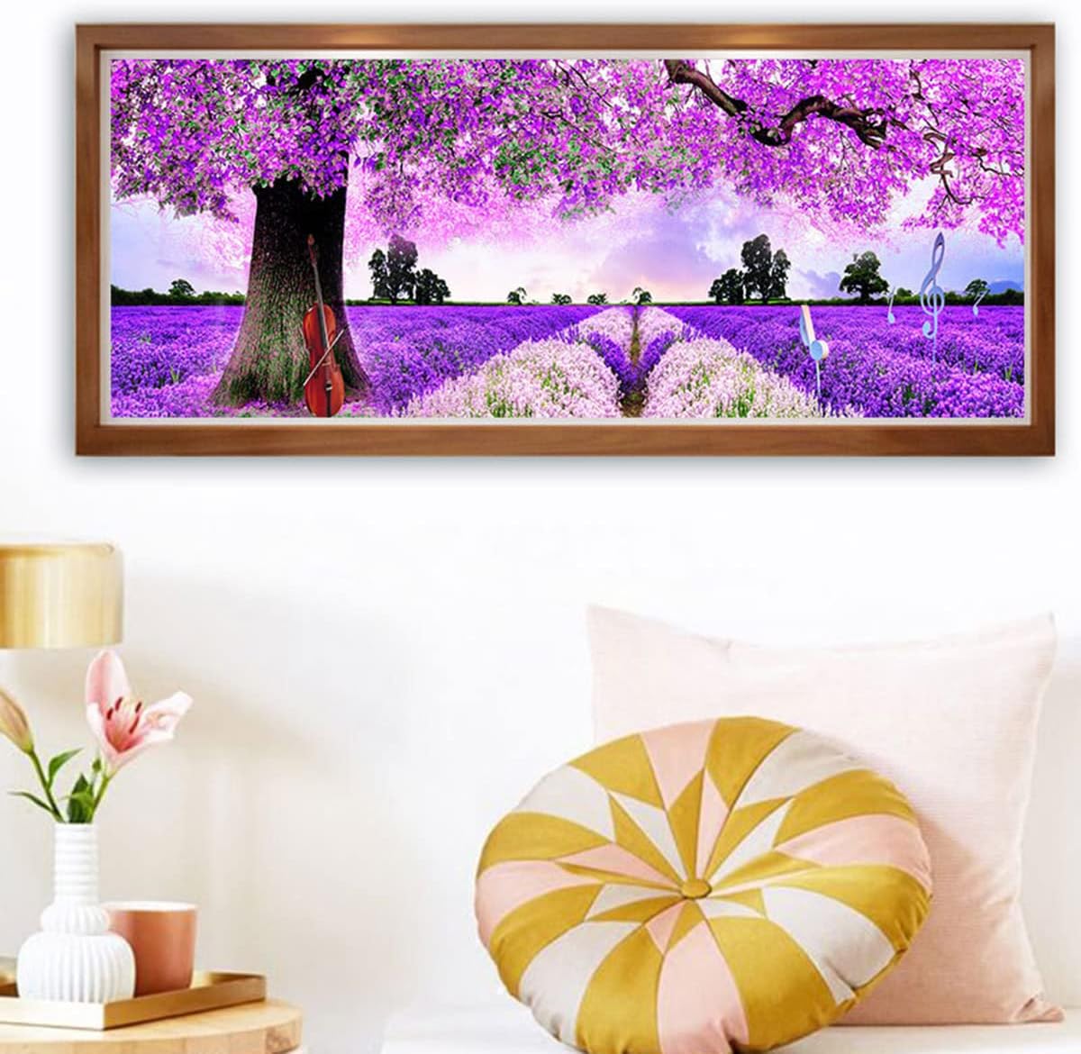 Instarry 5D Diamond Painting Large Size Full Drill Romantic Lavender Mosaic Rhinestones Embroidery Home Decor Living Room Craft Kits 39.4x15.7 inch