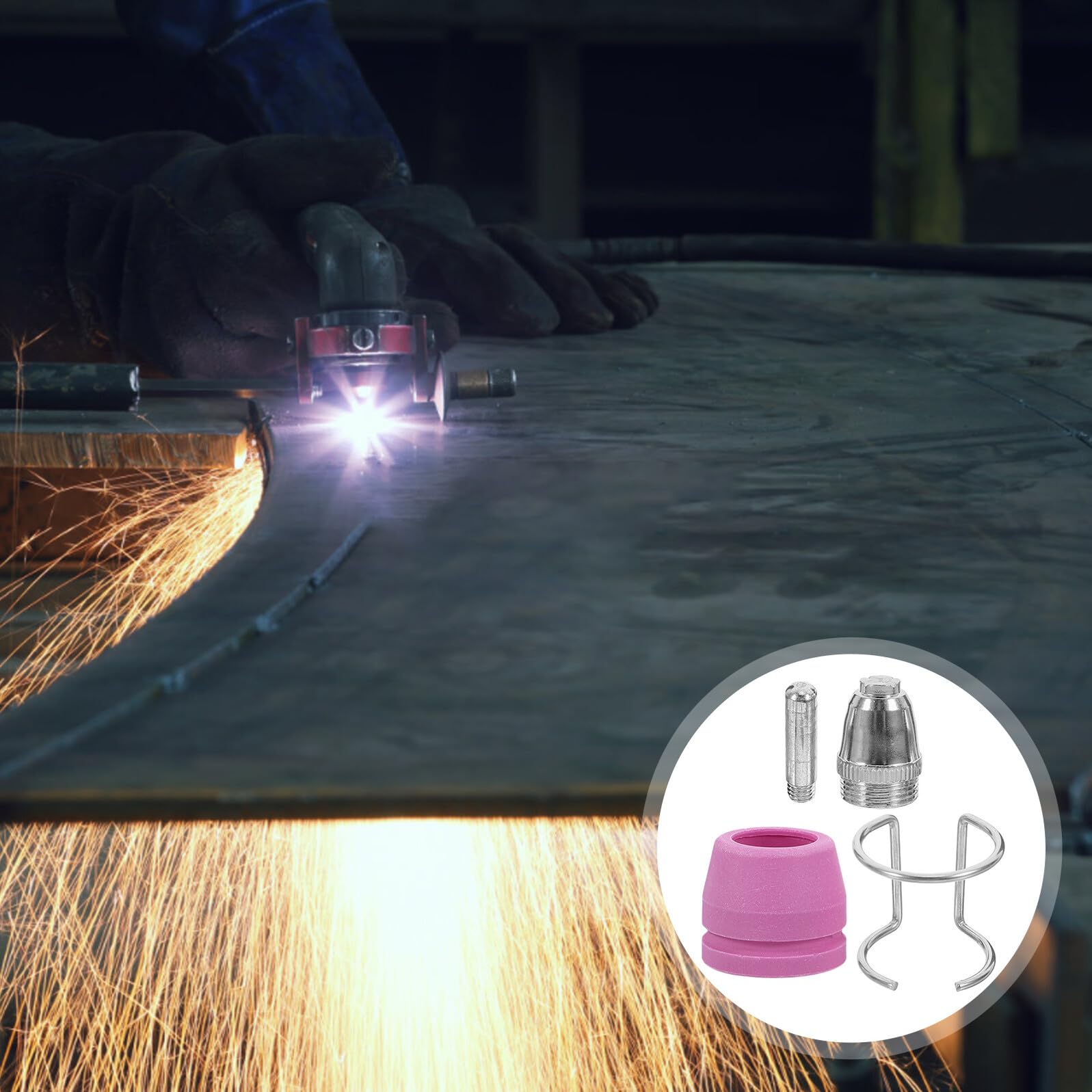 POPETPOP Ugelli in Acciaio e Plastica Supporti e Coperture Protettive Accessori per Taglio Plasma Set da 26 Pezzi per Taglio Preciso senza Sbavature