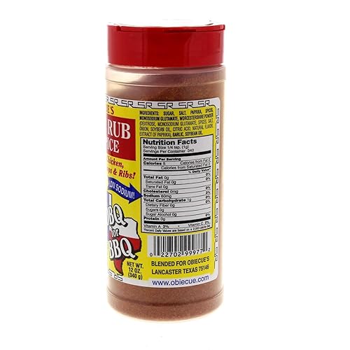 Miniatura 2 de Obie-Cue's Sweet Rub BBQ Spice para pollo, chuletas y costillas (12 onzas)