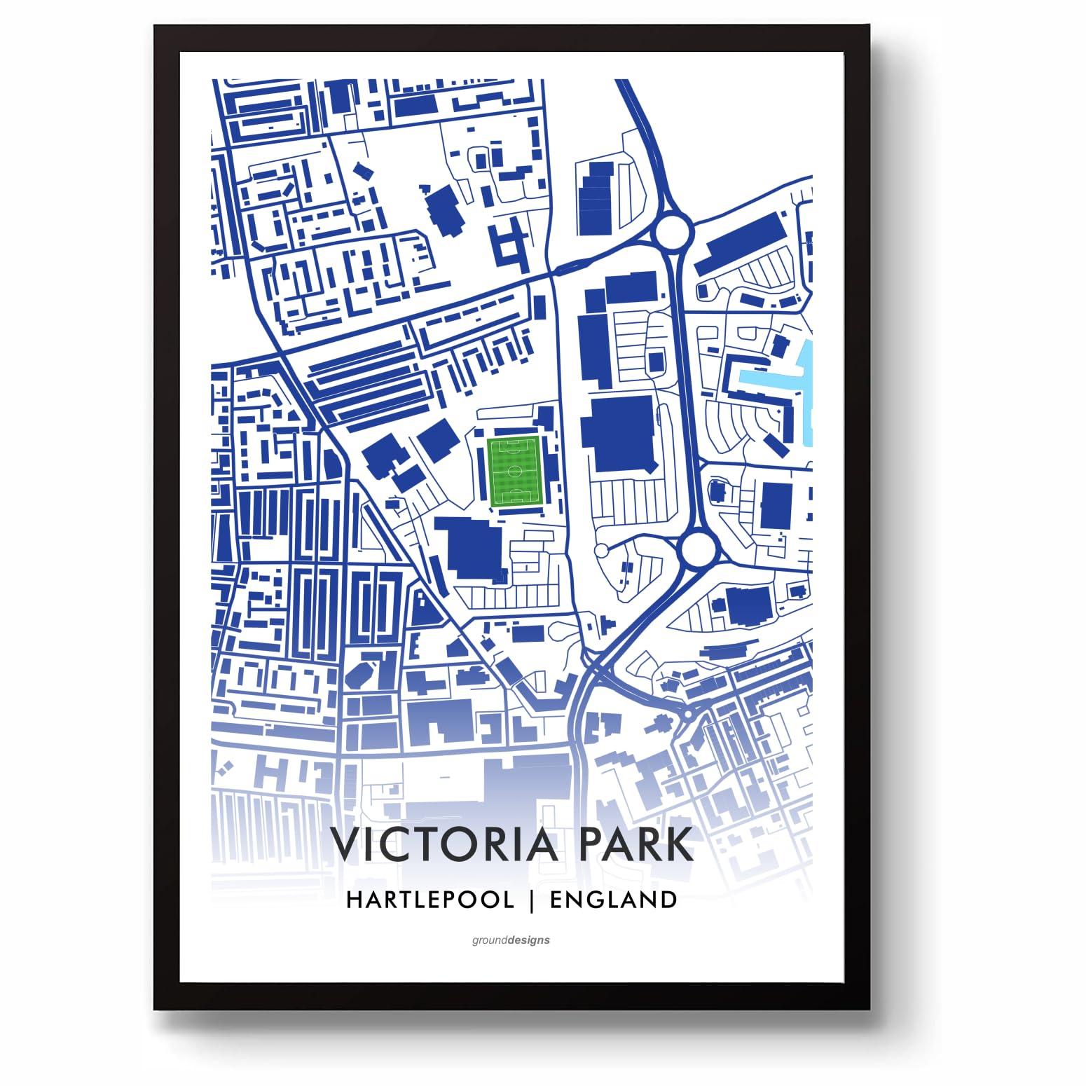 GroundDesigns HARTLEPOOL UNITED FC Victoria Park Stadium Map