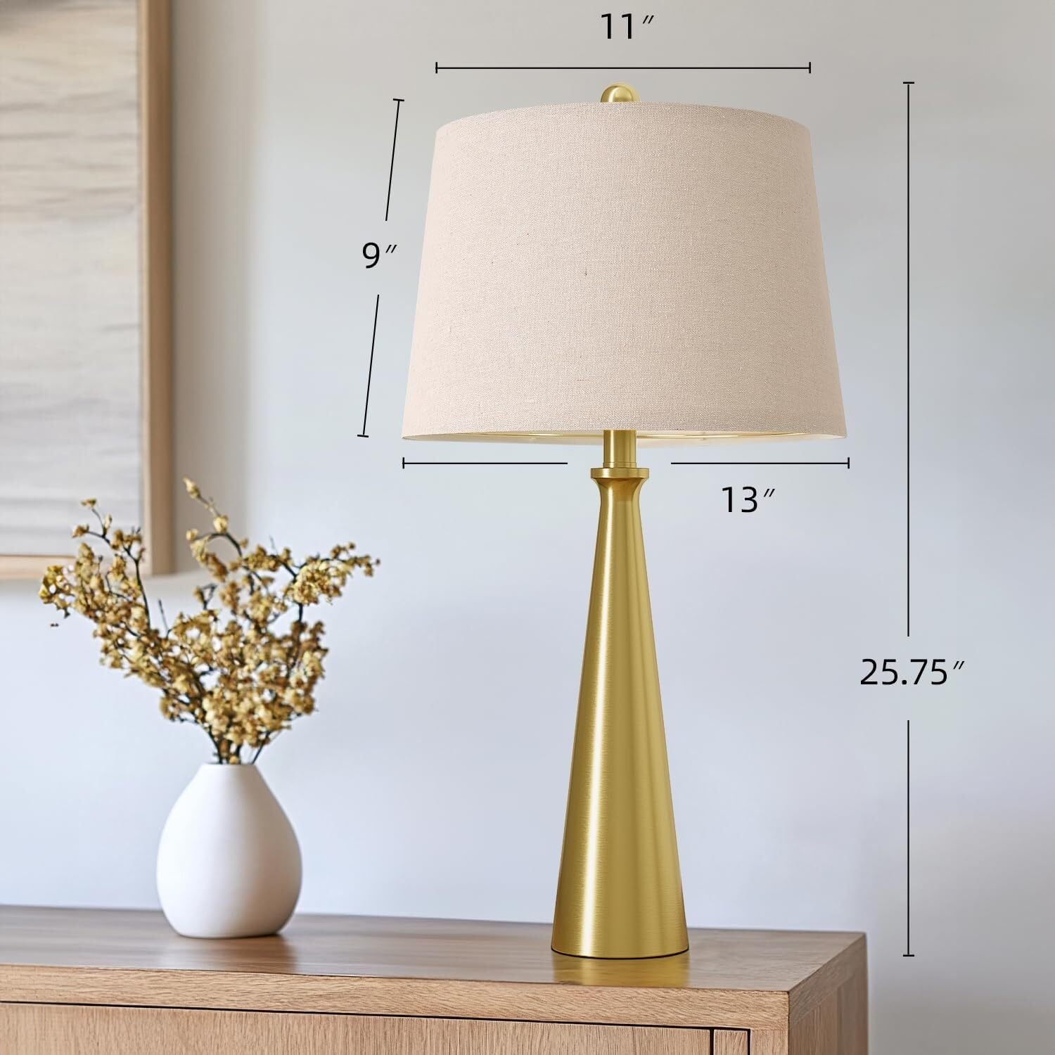 CCXXYGWJ Lampada da Tavolo USB con Paralume in Lino, Oro - Confezione da 2 per camere da Letto e uffici (Adatta per soggiorni e dormitori)
