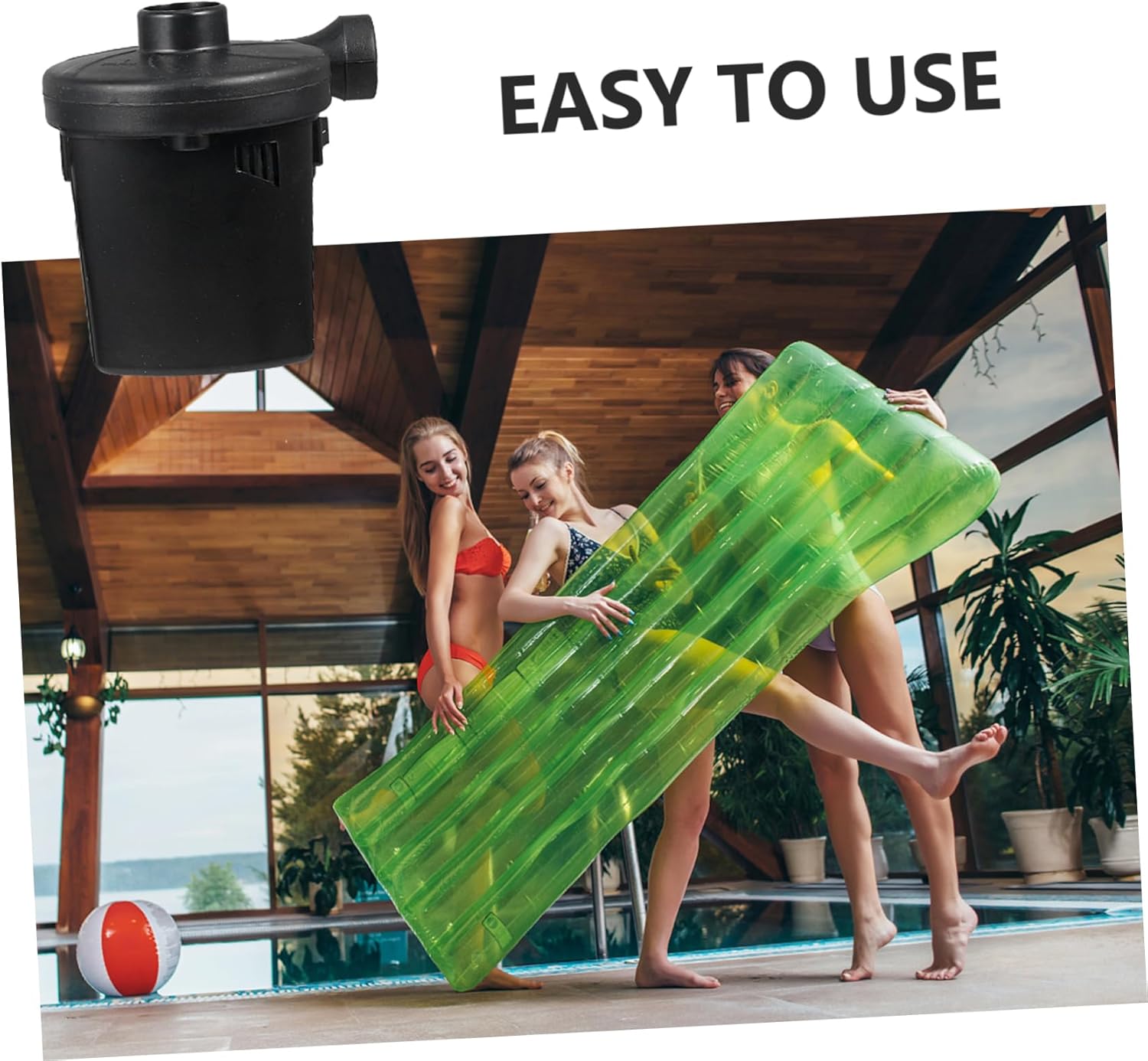 Ciieeo USB Electric Air Pump for Inflatables Portable Inflatable Pump with Nozzles Fast Inflation Deflation for Air Mattress Pool Rafts and More