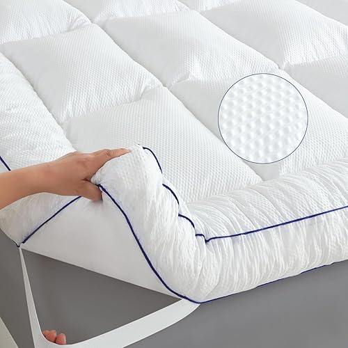 WhatsBedding Protector de colchón de tamaño individual, funda de colchón refrescante suave para dormitorio universitario, protector de colchón