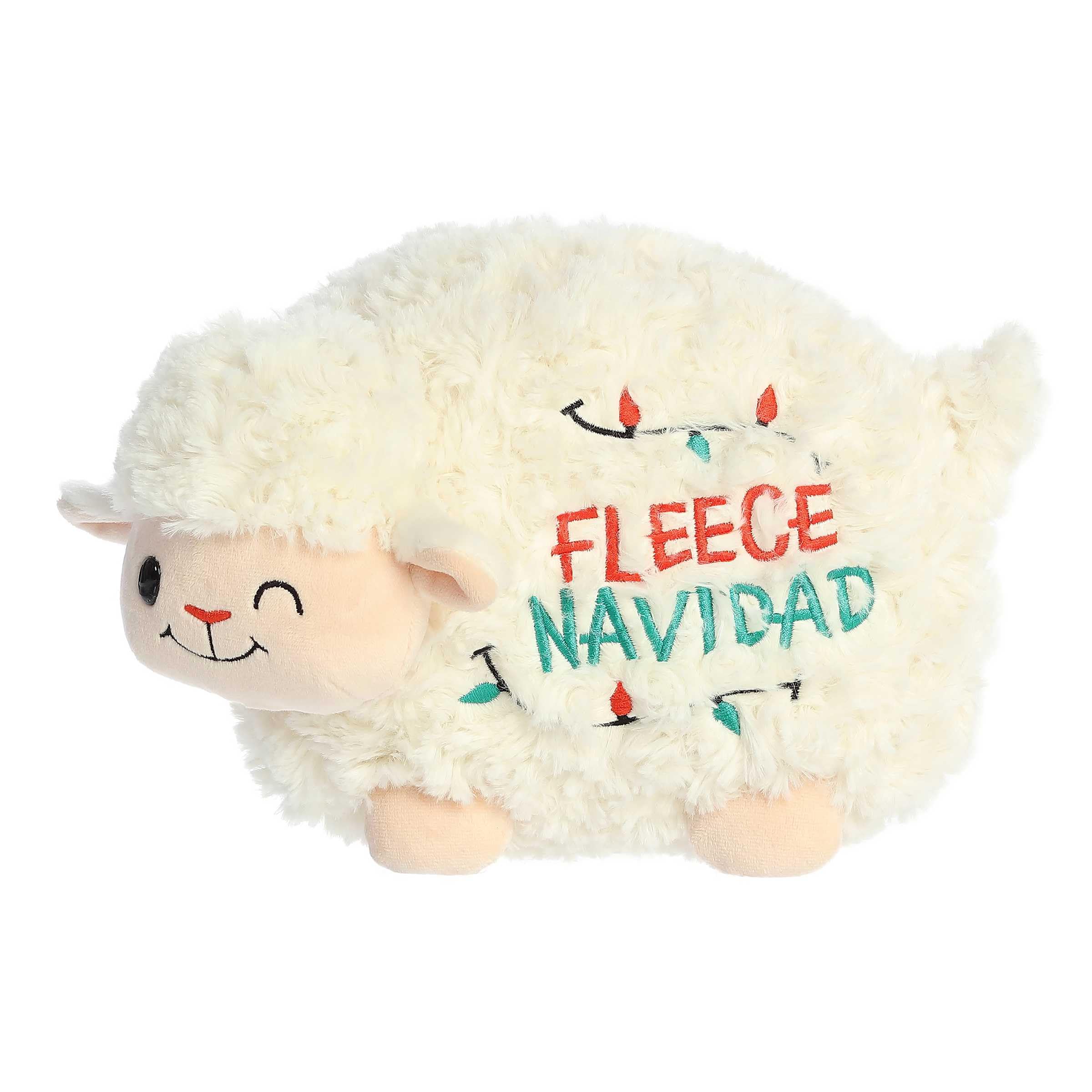Aurora(r) Festive JUST Sayin'(tm) Fleece Navidad Sheep(tm) Stuffed Animal - Expressive Characters - Quirky Gift Ideas - White 9 Inches
