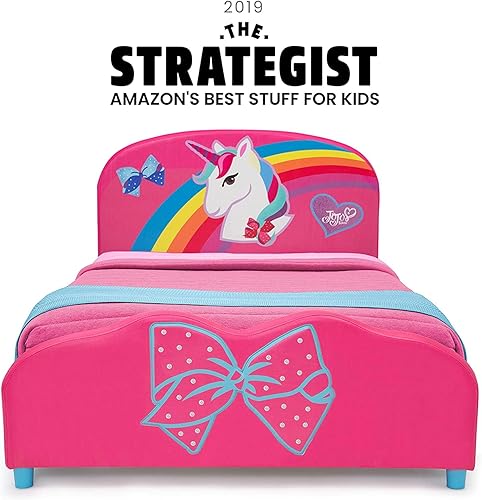 Miniatura 3 de Delta Children JoJo Siwa Snooze - Cama individual tapizada, colchón de espuma viscoelástica de 6 pulgadas (cama individual)