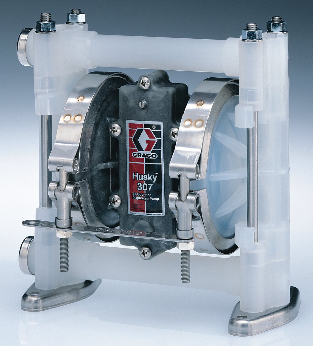 3/8” Graco Husky 307 Air Diaphragm Pump AODD (Polypropylene/PTFE) - D3B911
