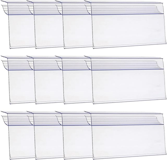 iplusmile 30pcs Clear Plastic Label Holders Clip Price Card Tag Holder L Shape Transparent Price Label Display Holder for Supermarket Shop