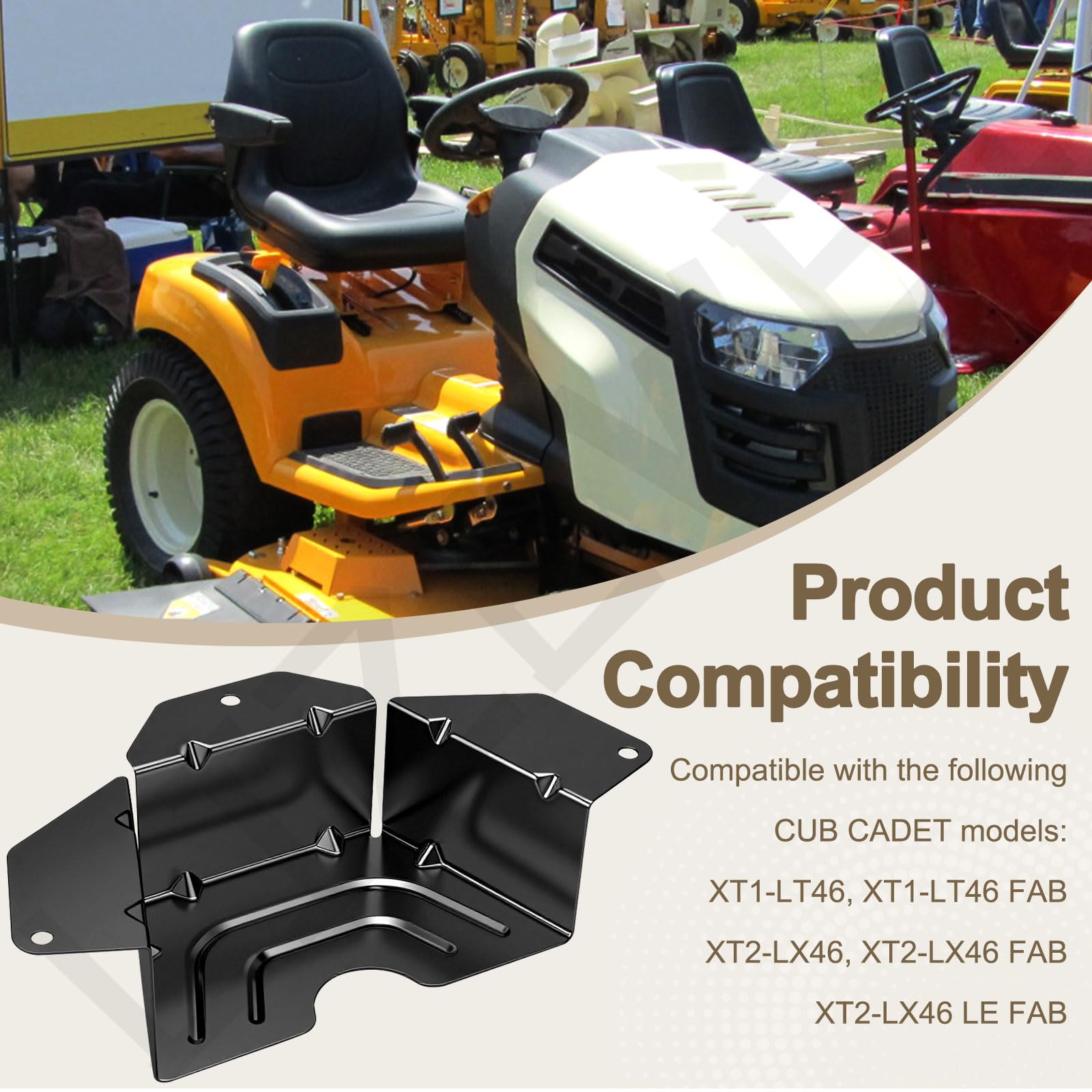 783-08547-0637 Cubierta negra para cinturón de cubierta (2 piezas) compatible con MTD / CUB Cadet de 46 pulgadas para XT1 XT2 LX46 LT46 LE 13AP79XT099, 13AL78XT099, 247203790, 2472037903790. 1 etc.