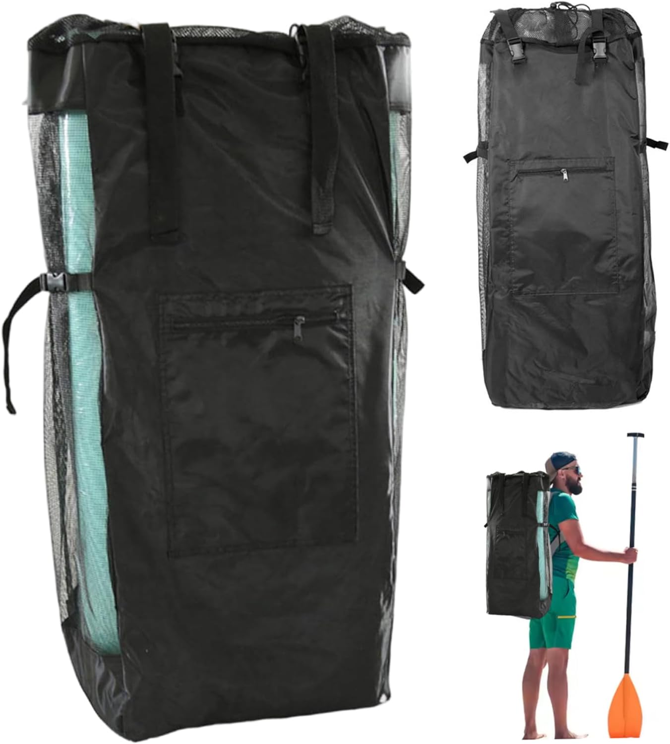 Paddle Board Bag Backpack, Large Capacity Waterproof Oxford Cloth Surfboard Bag with Two Side Pocket, Lightweight Paddleboard Backpack with Adjustable Strap, Surfboard, Travel