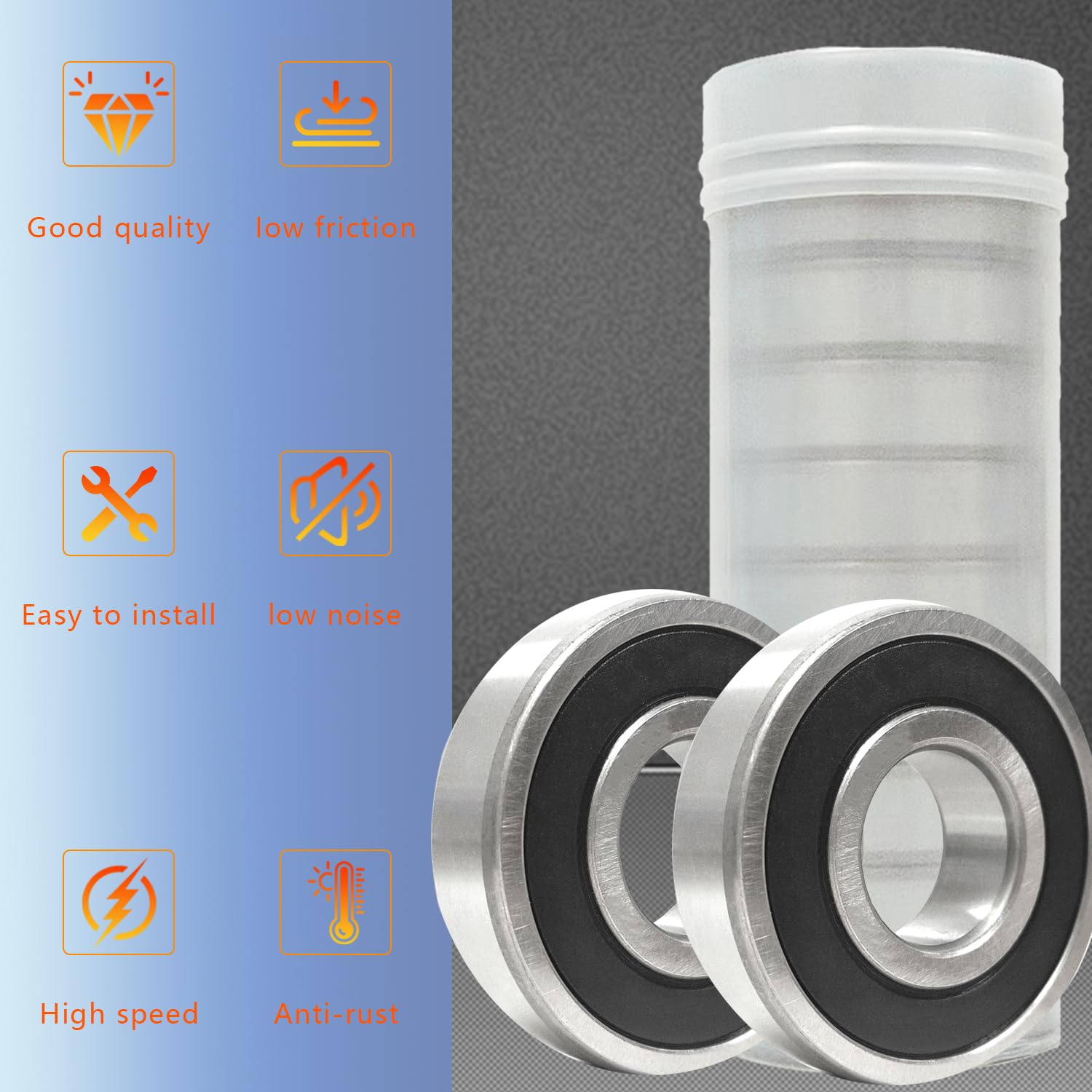 10 Pcs 6305-2RS Double Rubber Seal Bearing 25×62×17mm Deep Groove Ball Bearings for Electric Motor, Wheel, Home Appliance