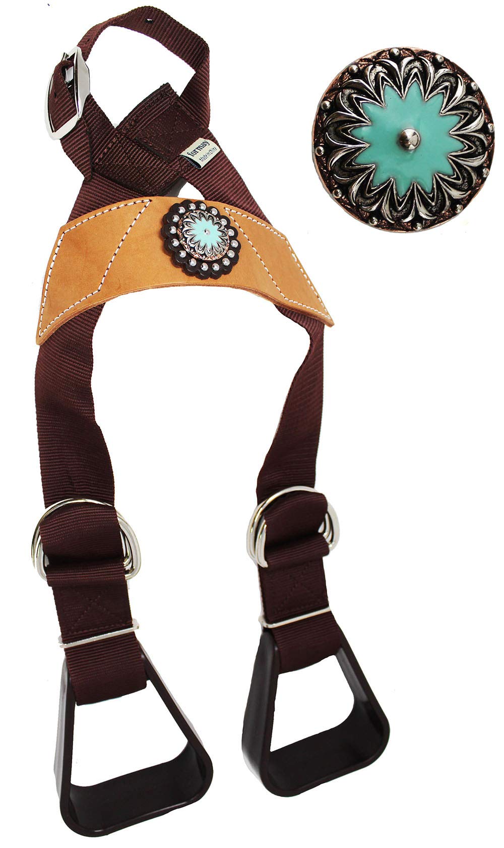 CHALLENGER Horse Saddle Western Kids Child Youth Pony Buddy Stirrups w/Concho 5138CO555