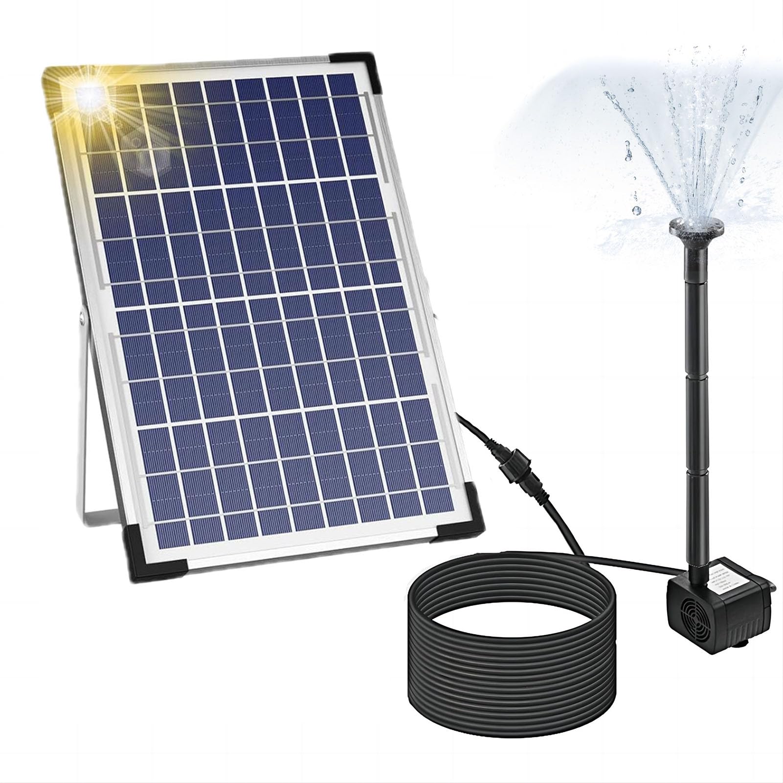 Bomba de fuente solar de 10W para estanque pequeño, pecera y decoración exterior