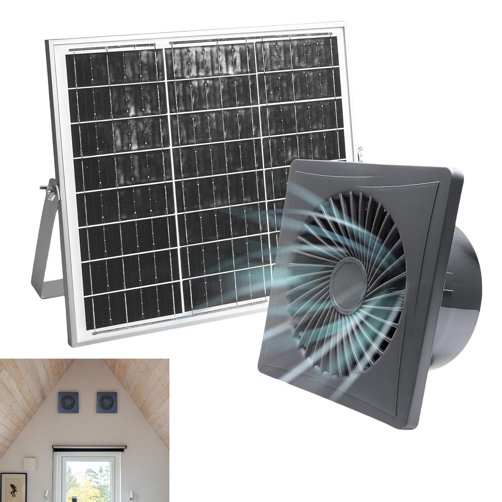 Ventola di scarico solare da 12 V 12 W con ventilatore a pannello solare, estrattore d'aria per ventilatore da soffitto e casa