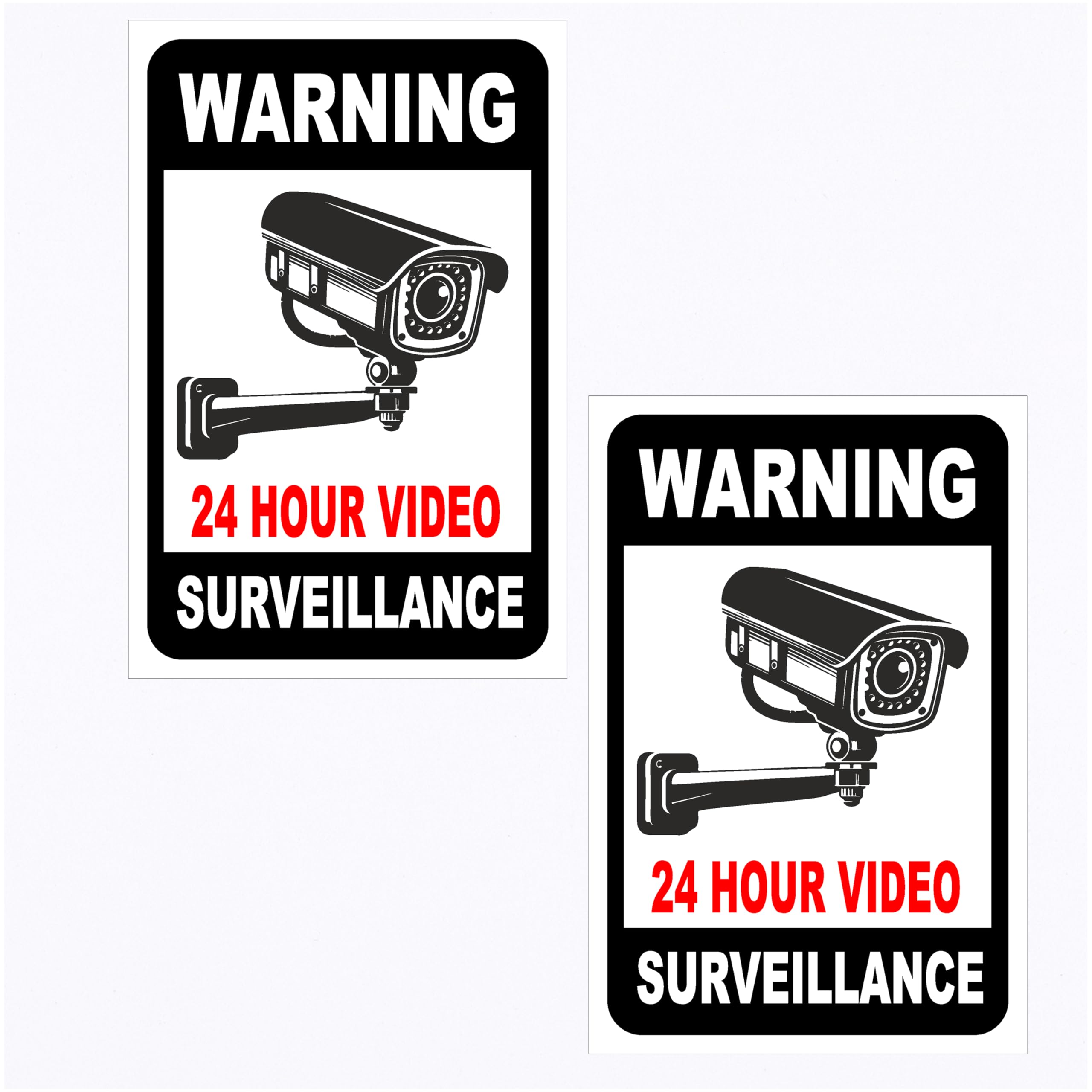 Señal de advertencia de videovigilancia de 24 horas, 300 mm x 200 mm, adhesivo o PVC o aluminio (3)