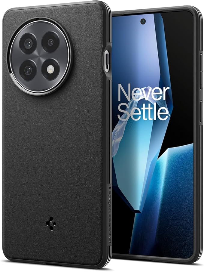 Spigen Essential Sand Crystal Case Compatible with OnePlus 12R [Long-Lasting Clarity] - Matte Black