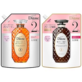 ダイアン エクストラダメージリペア シャンプー&トリートメント 詰替 4袋 シャンプー [ダメージ補修] フローラル&ベリーの香り ダイアン