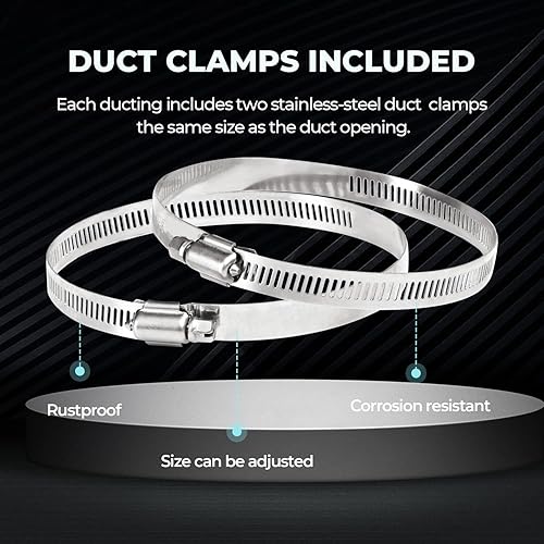 Miniatura 6 de iPower Ventilador en línea de 4 pulgadas 195 CFM, filtro de carbono de aire y conductos de 8 pies, kits de soplador de ventilación de circulación
