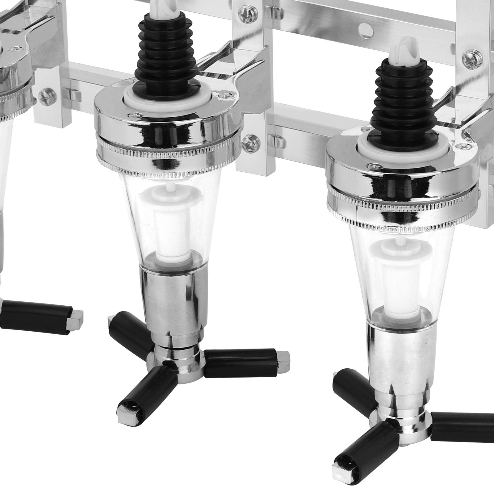 6-Fach Wandmontierter Schnapsspender 30 ml, Aluminiumlegierung Bar Butler Flaschenhalter, Höhenverstellbarer Getränkespender für 6 Spirituosen, Perfekt für Hausbar (3 Schnapsspender Flaschenhalter)