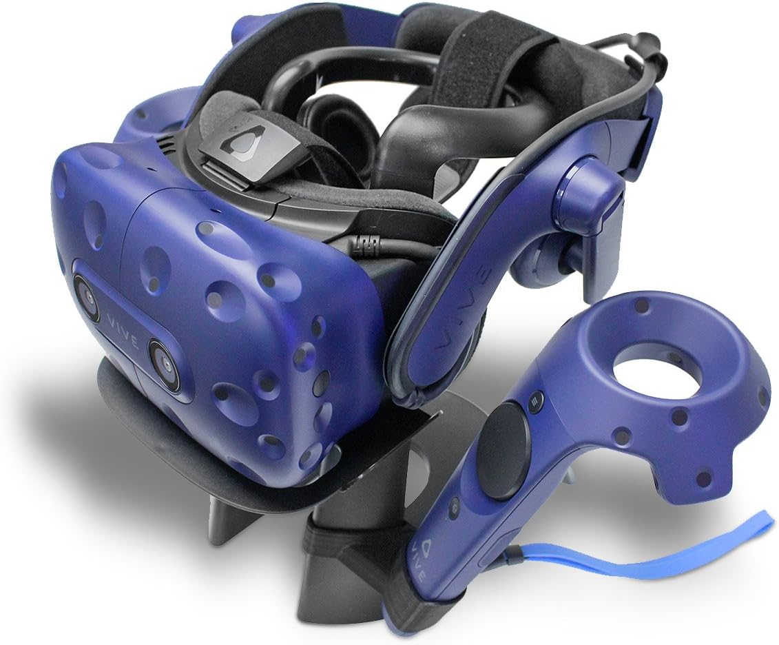 AFAITH VR Controller Holder and Display Stand, Virtual Reality Headset Storage Stand for HTC Vive Headset and HTC Vive Pro Headset (Black)