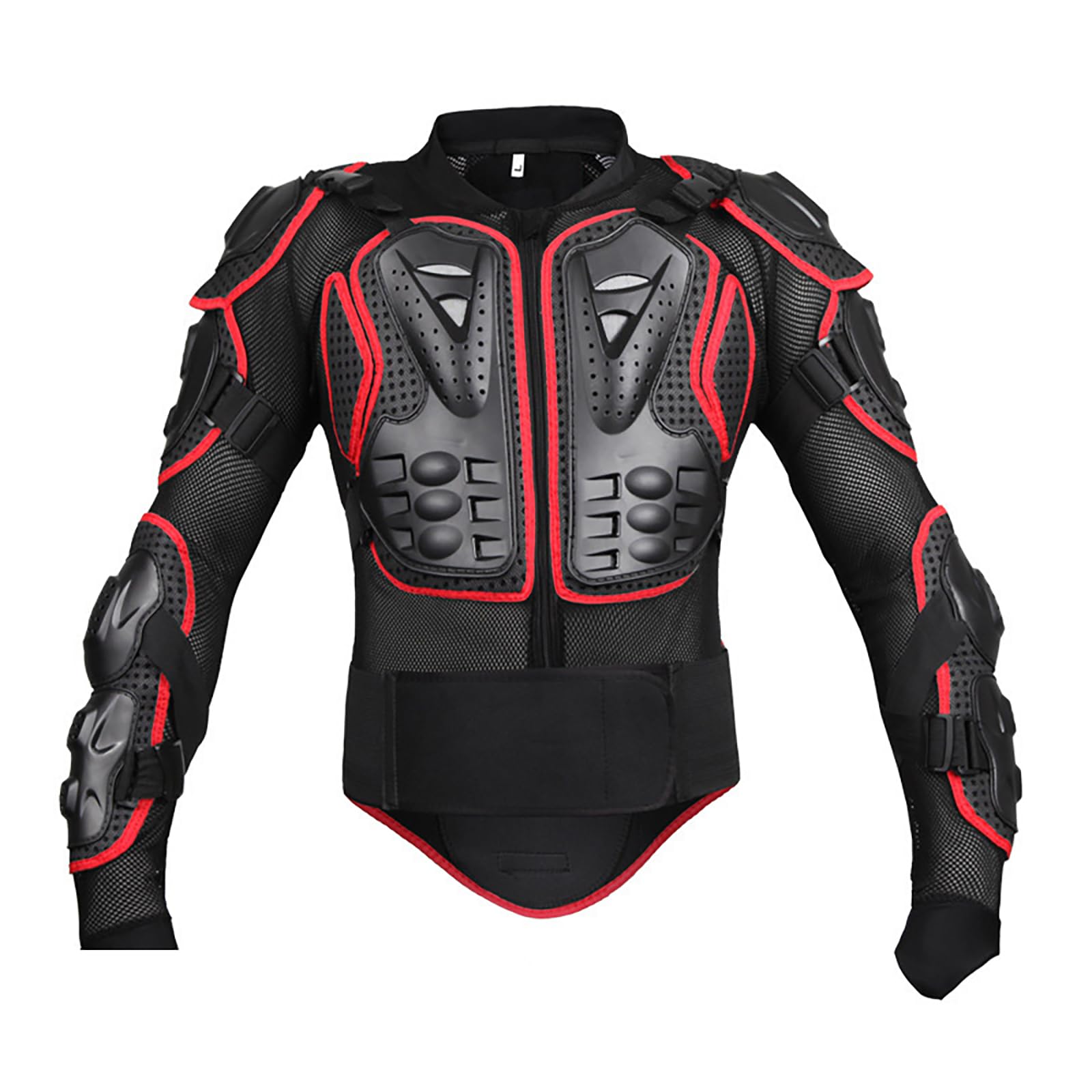 M&Catree Motorradjacke Körperpanzer Oberkörperschutz für Motorcross Motorradrennen Schutzausrüstung - Schwarz Rot, XXL