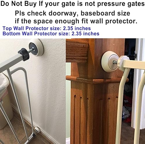 Miniatura 11 de vmaisi Protector de pared para puerta de bebé, protege las paredes y puertas de las puertas de mascotas y perros, puerta montada a presión en las