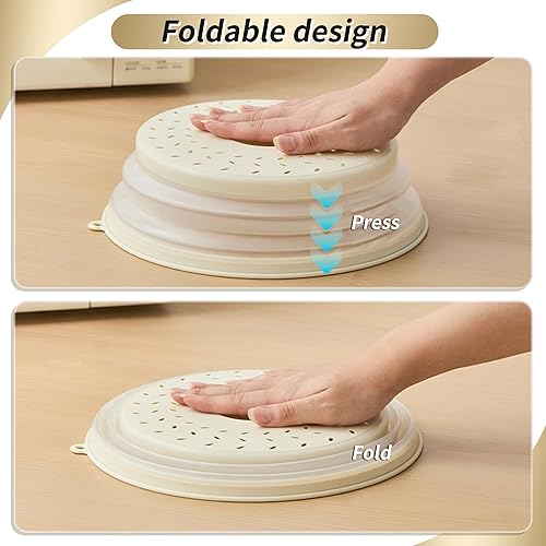 Miniatura 5 de Funda para alimentos para microondas, salpicadura plegable ventilada, cubierta de microondas para escurridor de frutas y alimentos, multiuso,