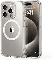 ESR para iPhone 15 Pro Max capa, compatível com MagSafe, proteção de nível militar, resistente ao amarelecimento, parte traseira resistente a arranhões, Transparente