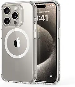 ESR para iPhone 15 Pro Max capa, compatível com MagSafe, proteção de nível militar, resistente ao amarelecimento, parte traseira resistente a arranhões, Transparente