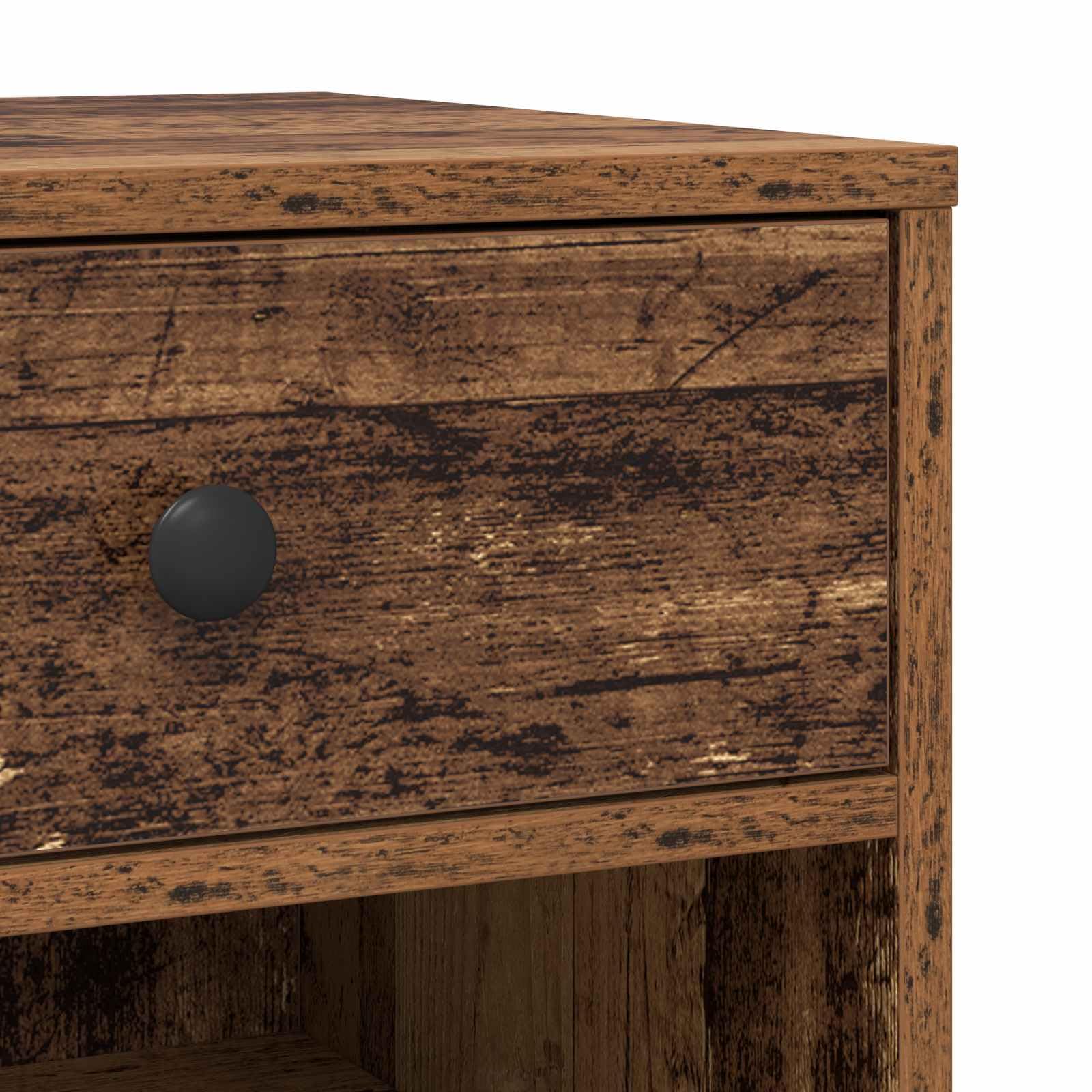 Druckerständer Uni Altholz Holzwerkstoff 60 x 40 x 68,5 cm mit Rollen und Schubladen, mobiler Bürowagen für Drucker und Büroorganisation, praktischer Stauraum für Akten, Papier, Scanner