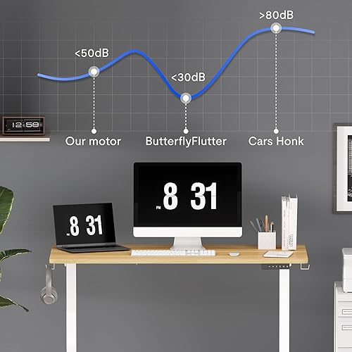 Miniatura 9 de FLEXISPOT Escritorio eléctrico de altura ajustable con tablero de empalme de 63 x 24 pulgadas, controlador de memoria ergonómico, parte superior de