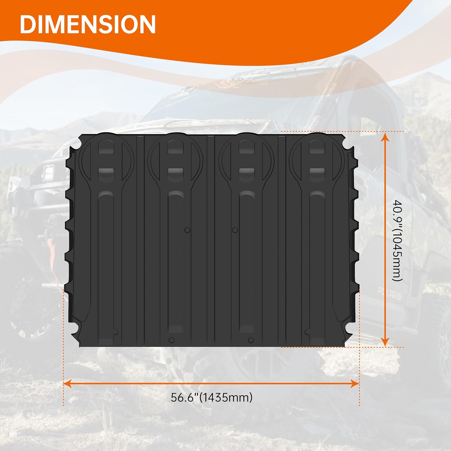 UTV TPE Bed Mat Liner Compatible with 2024 2025 Polaris Ranger XD 1500 Accessories Rubber Cargo Bed Mat Slush Liner All Weather Protection Replacement for 2889106