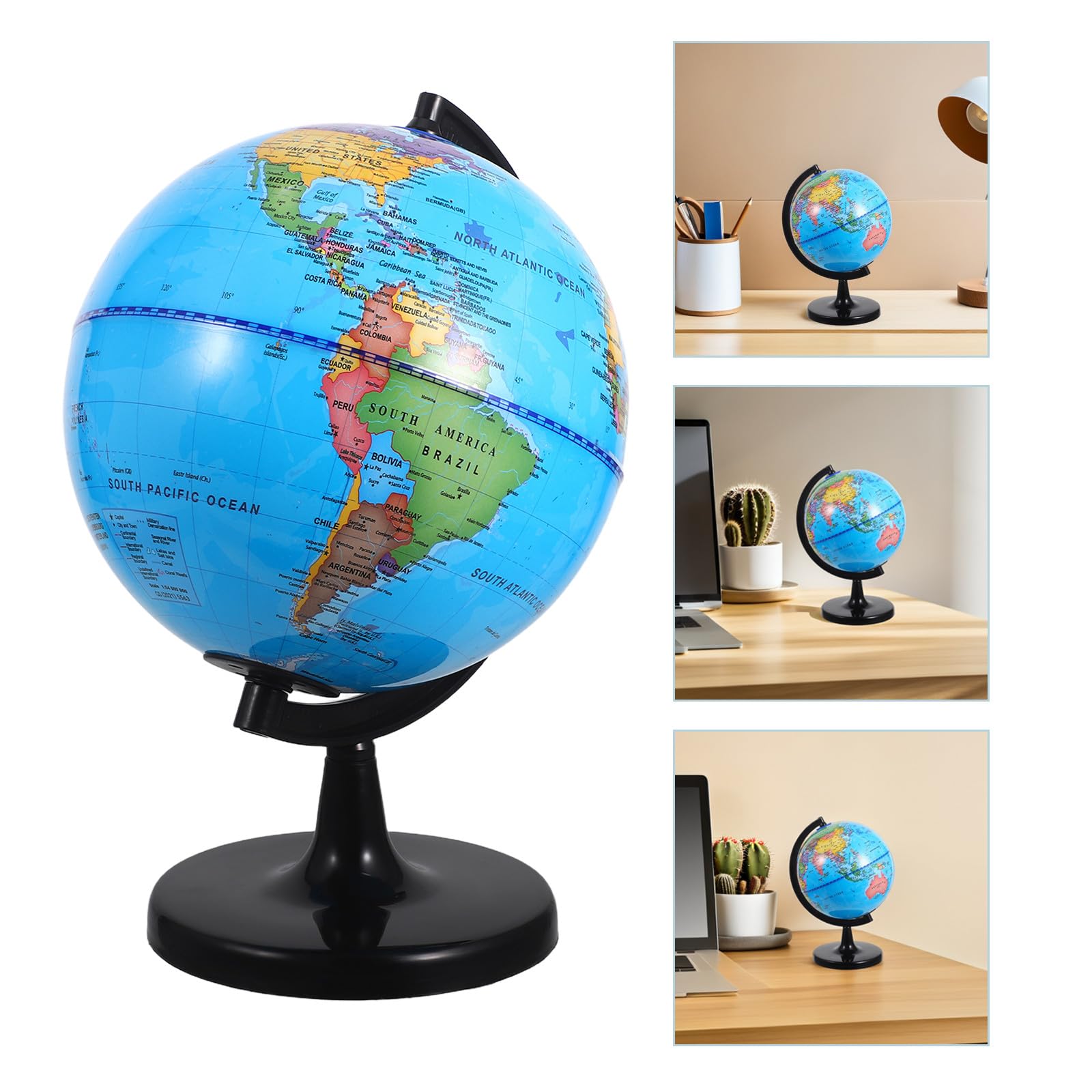 Globe Éducatif du Monde en Plastique, Base Stable, pour Garçons et Filles