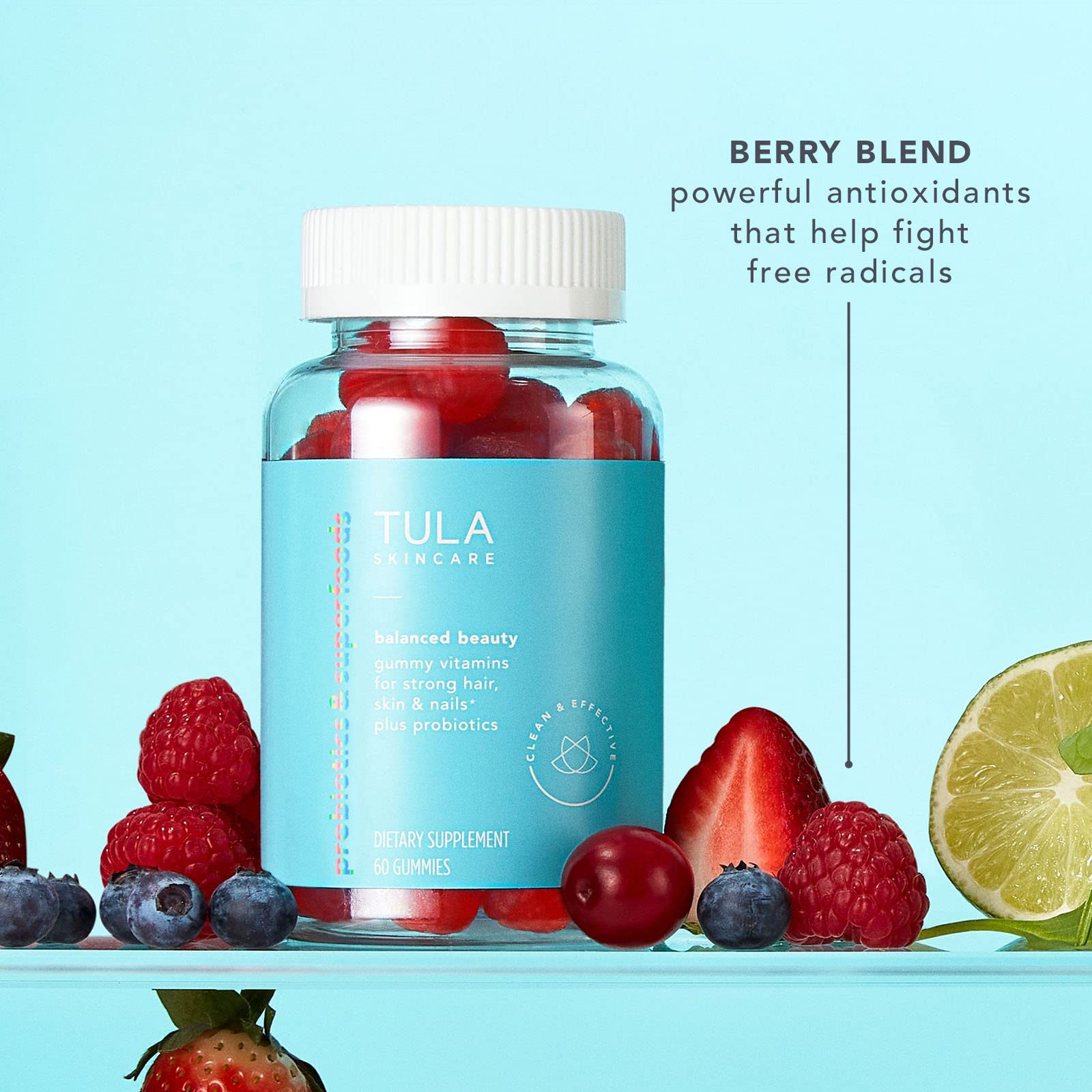 TULA Skin Care Balanced Beauty Gummy Vitamins for Strong Hair, Skin