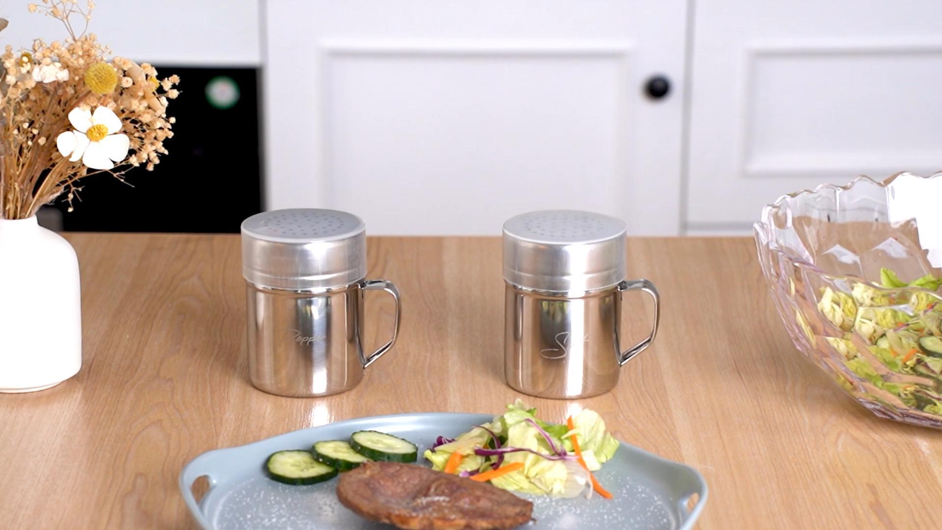 Lot De 2 Salières à Farine Avec Poignée - Avec Couvercle - Saupoudreuse