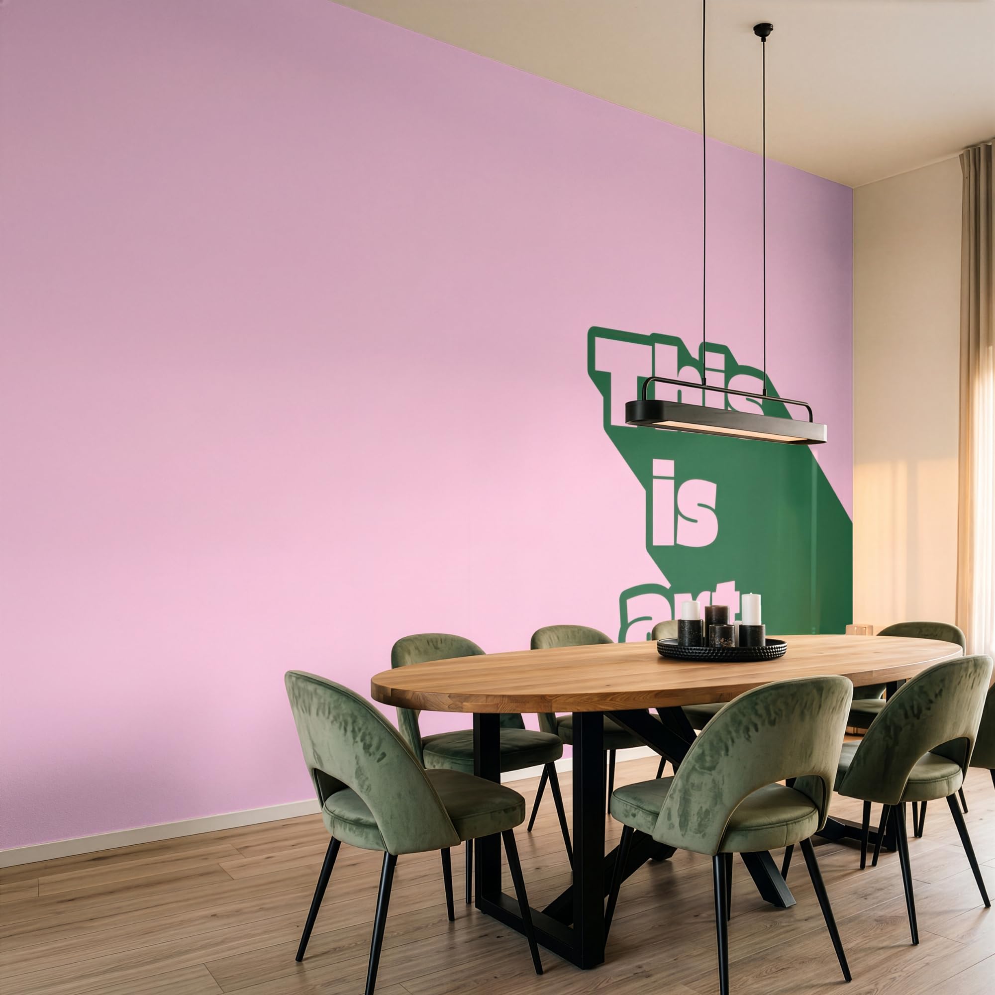Papel Pintado Vinilico 450x300 cm Primera Calidad Papeles Pintados De Pared Pour Salon Dormitorio Decorativo Wallpaper Cocina Verde - Teskt - Esto es arte - Rosa