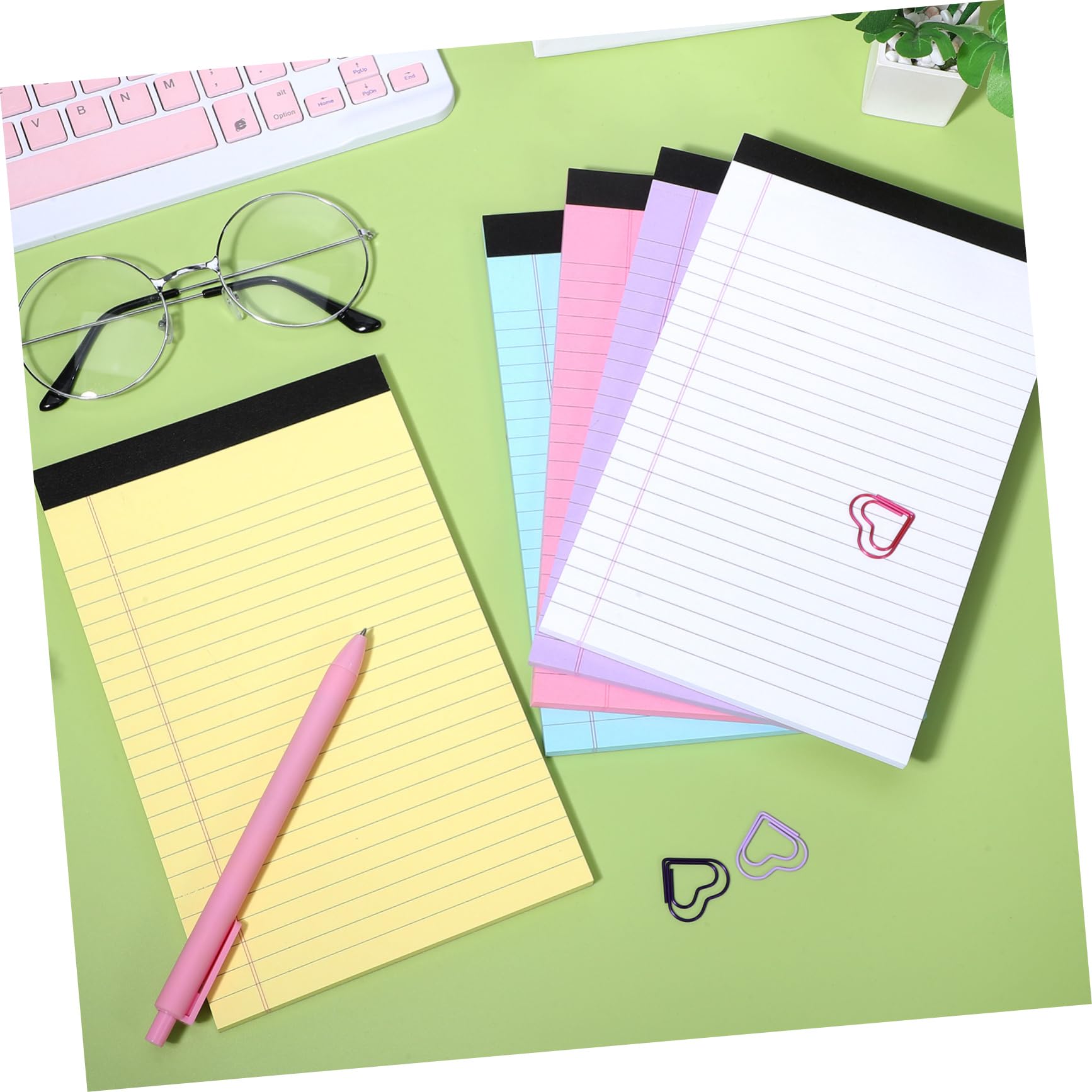 SHINEOFI Lot de 10 Petits Blocs-notes A5 à Pages Lignées et Pointillées, Papier Coloré, 50 Feuilles Chacun, pour Bureau et Dessin