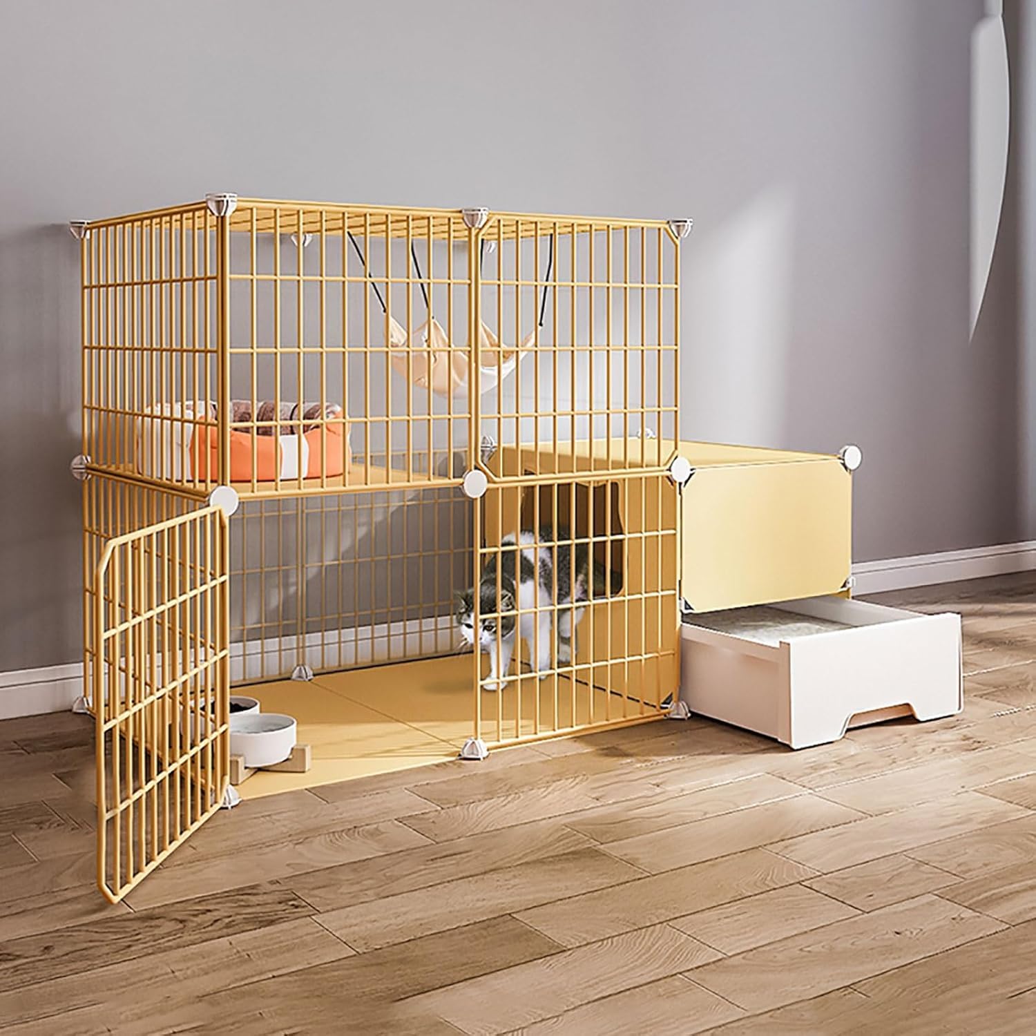 Gabbie per Gatti da Interno Fai da Te per Gatti, Cuccia per Gatti, recinto per Animali Domestici, Cuccia per Gatti, Gabbia in Metallo Staccabile per Piccoli Animali, per Piccoli Animali Dome