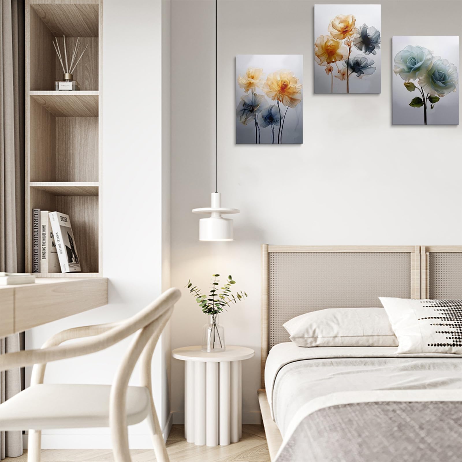 prinfantasy Bedroom Wall Art Painting Pictures Canvas Framed Aesthetic Flowers Prints Home Gifts 0402, H0402, 16 x 12 inch - 40 x 30 cm - Image 3