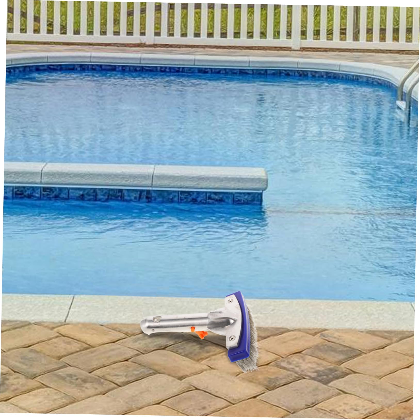 Spazzola Per Piscina Con Manico Setole Acciaio Utensile Robusto Per Pulizia Di Pareti e Fondale Della Piscina Accessorio Indispensabile