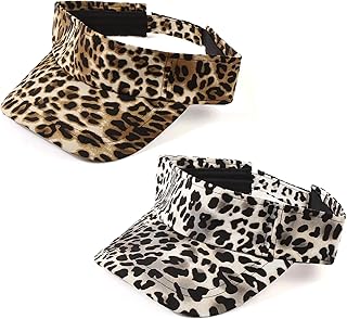 2 Stück Visor Cap Leoprint, Schirmkappe Mit Klettverschluss, Sonnenschutz Hut Für Sommer Freizeit, Festival Hut Accessoires, Sonnenvisier Für Golf Tennis
