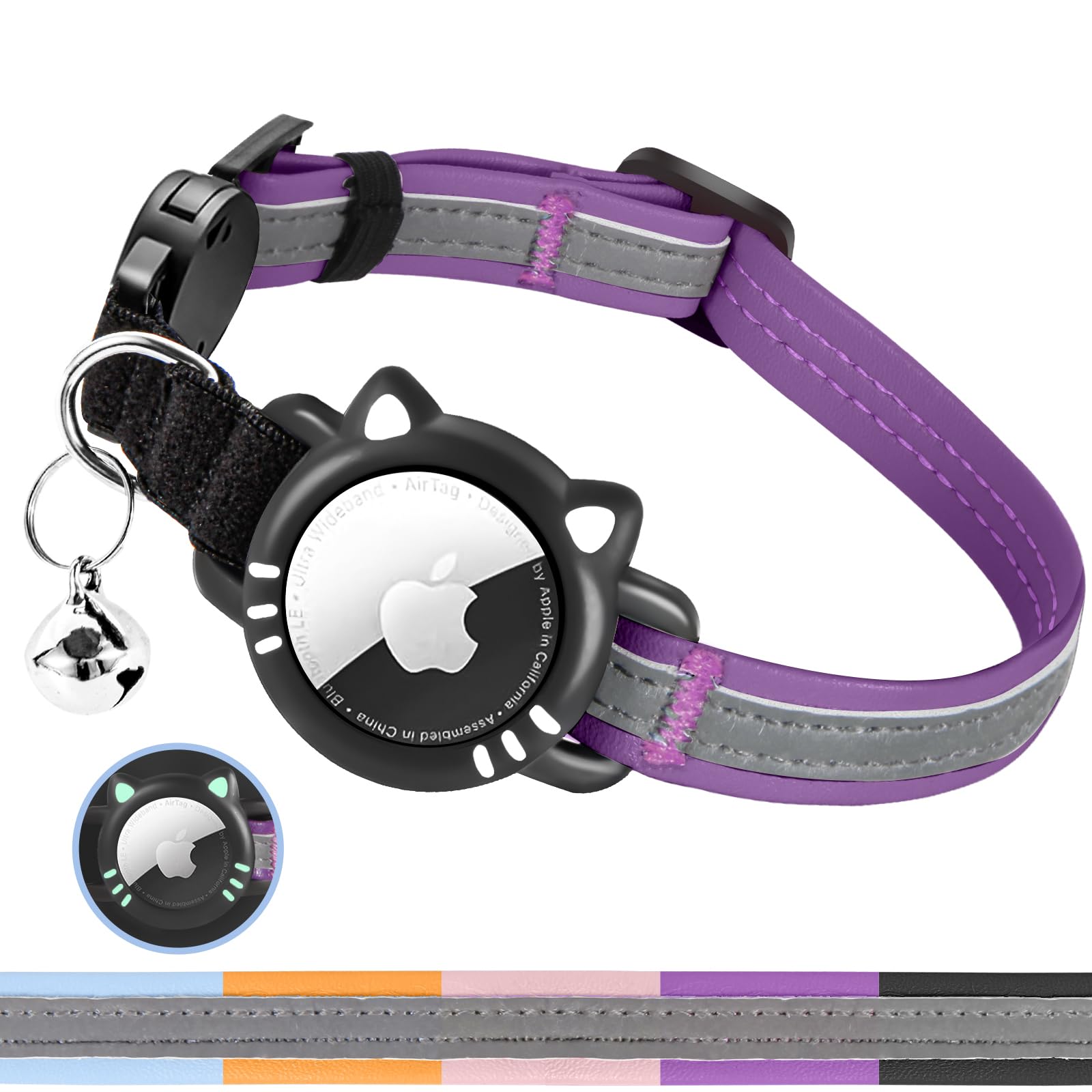 AgoumLux Airtag Katzenhalsband, GPS Tracker Katze Halsband f