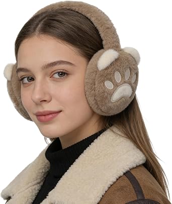 Moonlove Kids Earmuffs, Cold Protection, Earmuffs, Autumn and Winter, Ear Covers, Ear Warmers, Cute, Cat Claws, Fluffy, Windproof, Heat Retention, Going to School, Going to Kindergarten, Playing in