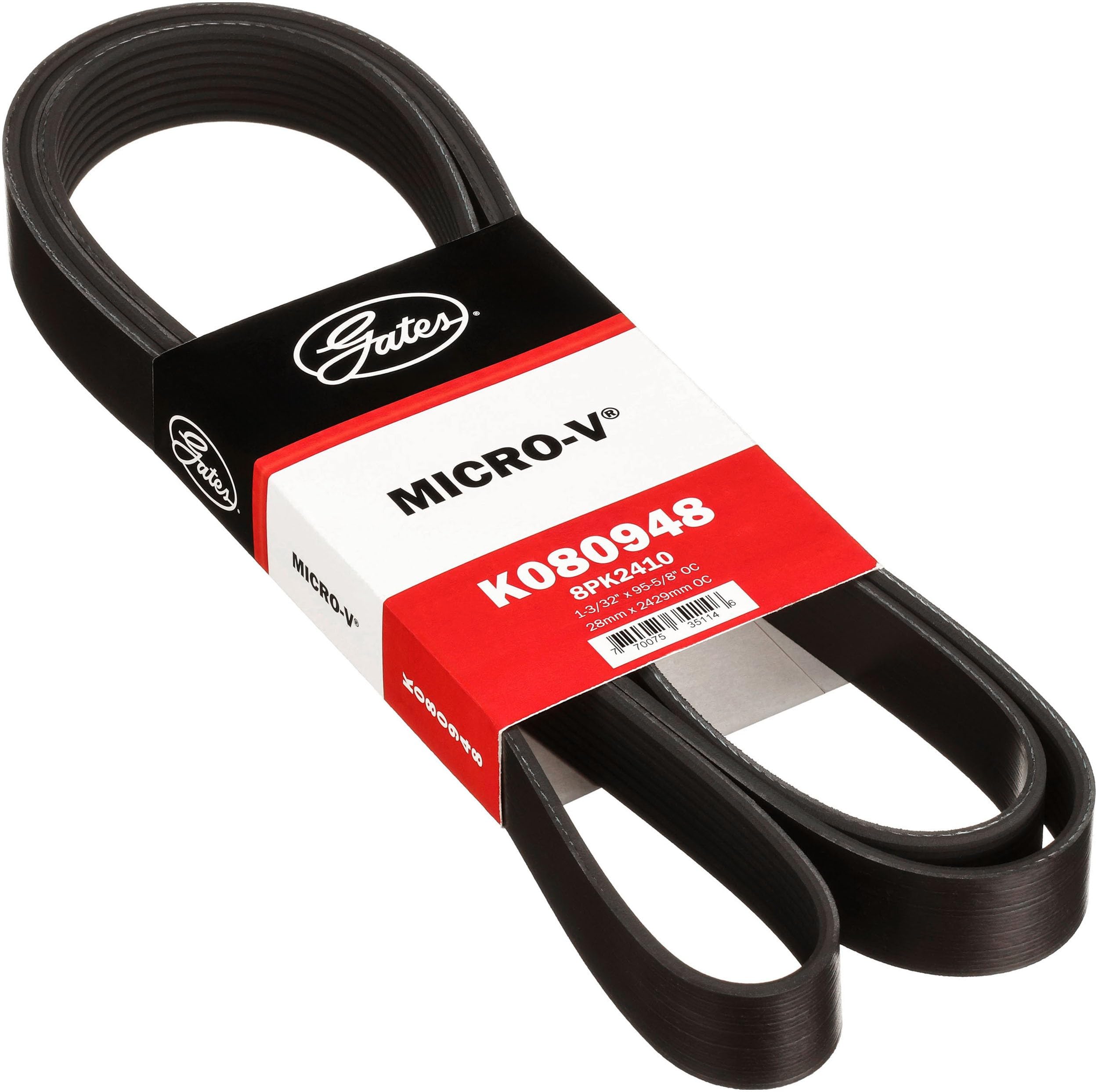 Amazon.com: Gates K080948 Micro-V Serpentine Drive Belt | Replaces