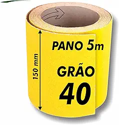 Lixa Para Madeira Pano Rolo 5m x 15cm Grãos a Escolher 36 40 50 60 80 100 120 150 180 220 (GRÃO 40)