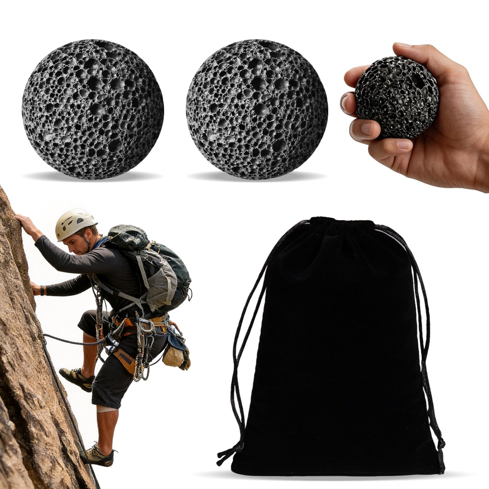 2PCS Grip Trainers with Pouch, Hand Exerciser Grip, Portable Callus Ball