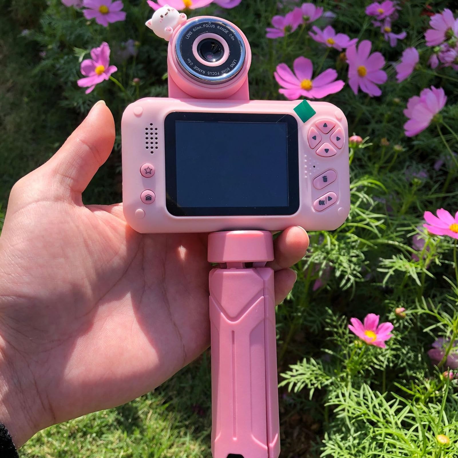 Odtwarzanie aparatu selfie dla dzieci aparat cyfrowy dla dzieci z możliwością ładowania Przenośny składany obiektyw 180 ° dla dzieci w wieku 3-10 lat (32G)