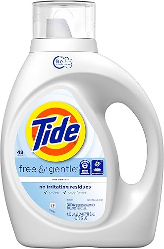 Vista 22 de Tide Free & Gentle - Detergente líquido suave para ropa, 64 cargas