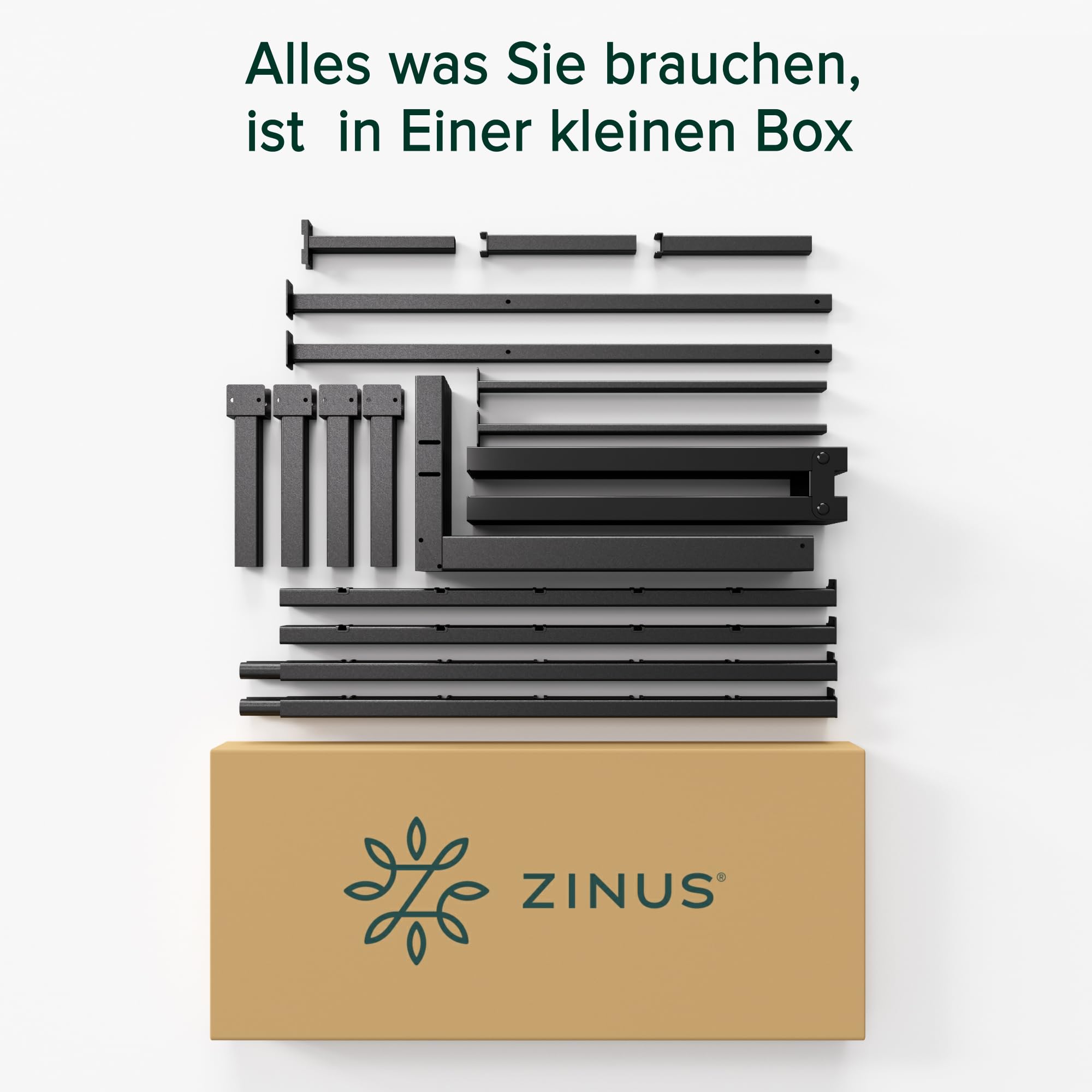 Zinus Elias Bettgestell 140x200 cm - Metallbett 140x200 mit Metall-Lattenrost - 36 cm Hohe Plattform mit Freiraum Darunter - Kein Boxspringbett Erforderlich - Einfache Montage - Schwarz