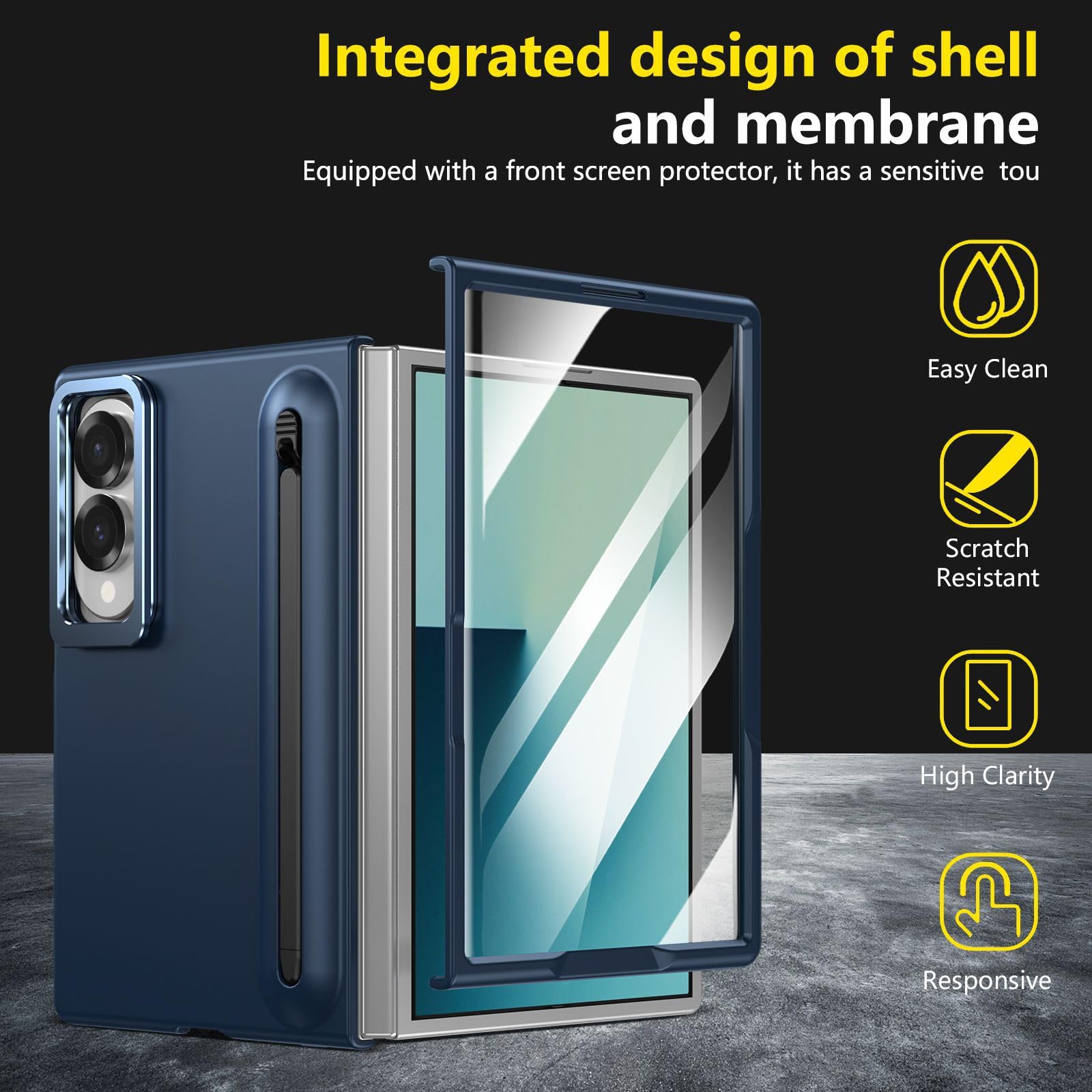 Modne etui do Samsung Galaxy Z Fold 8, matowa ochrona ekranu