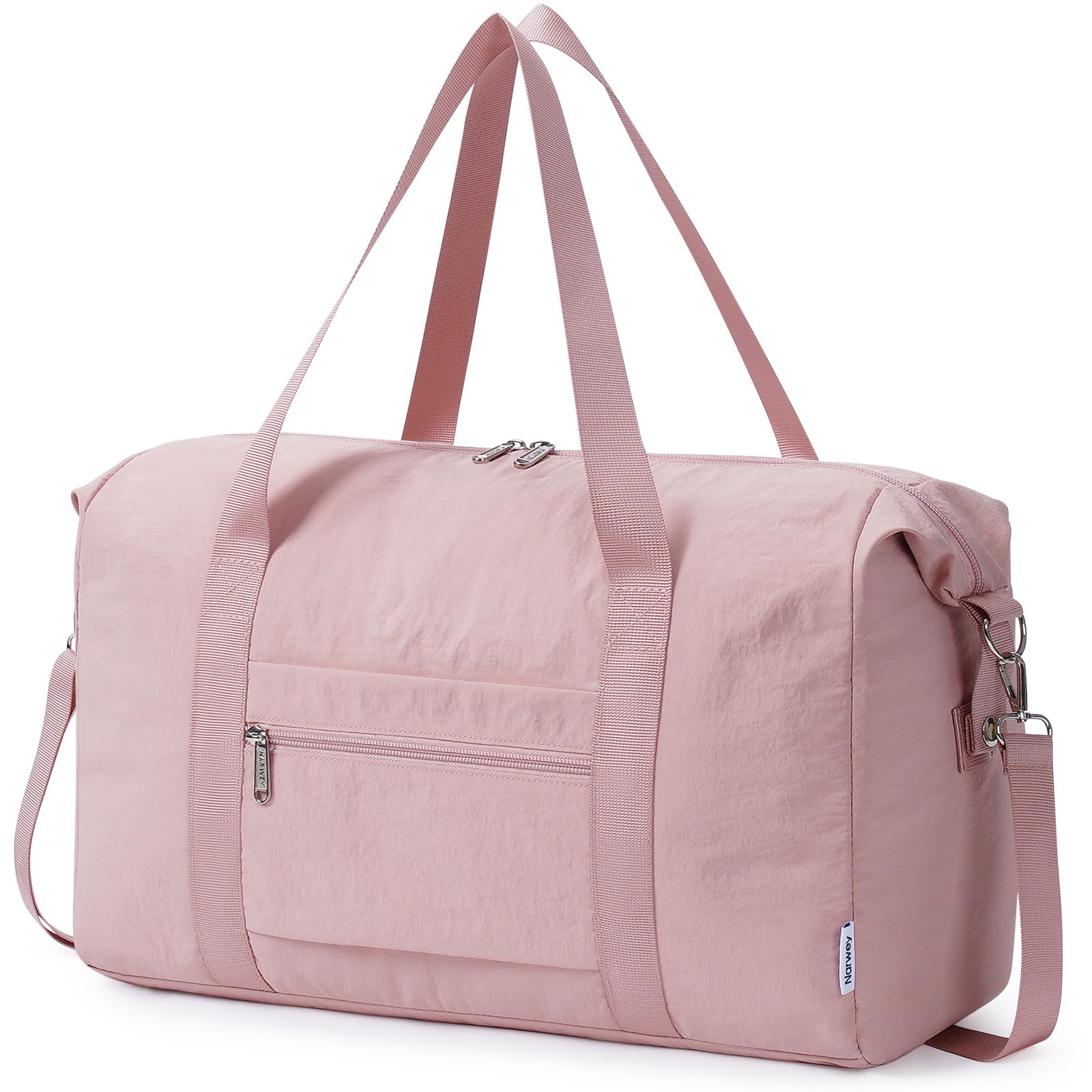 Narwey Travel Duffle Bag for Women, Lightweight Weekender Sports Gym Tote Bags for Women, Personal Item Travel Bag Airplane, Foldable Overnight Hospital Shoulder Bag for Women Travelling 25L (Khaki) — view 10